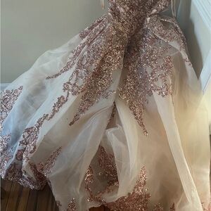 Sparkling Lace-Up Evening Dress